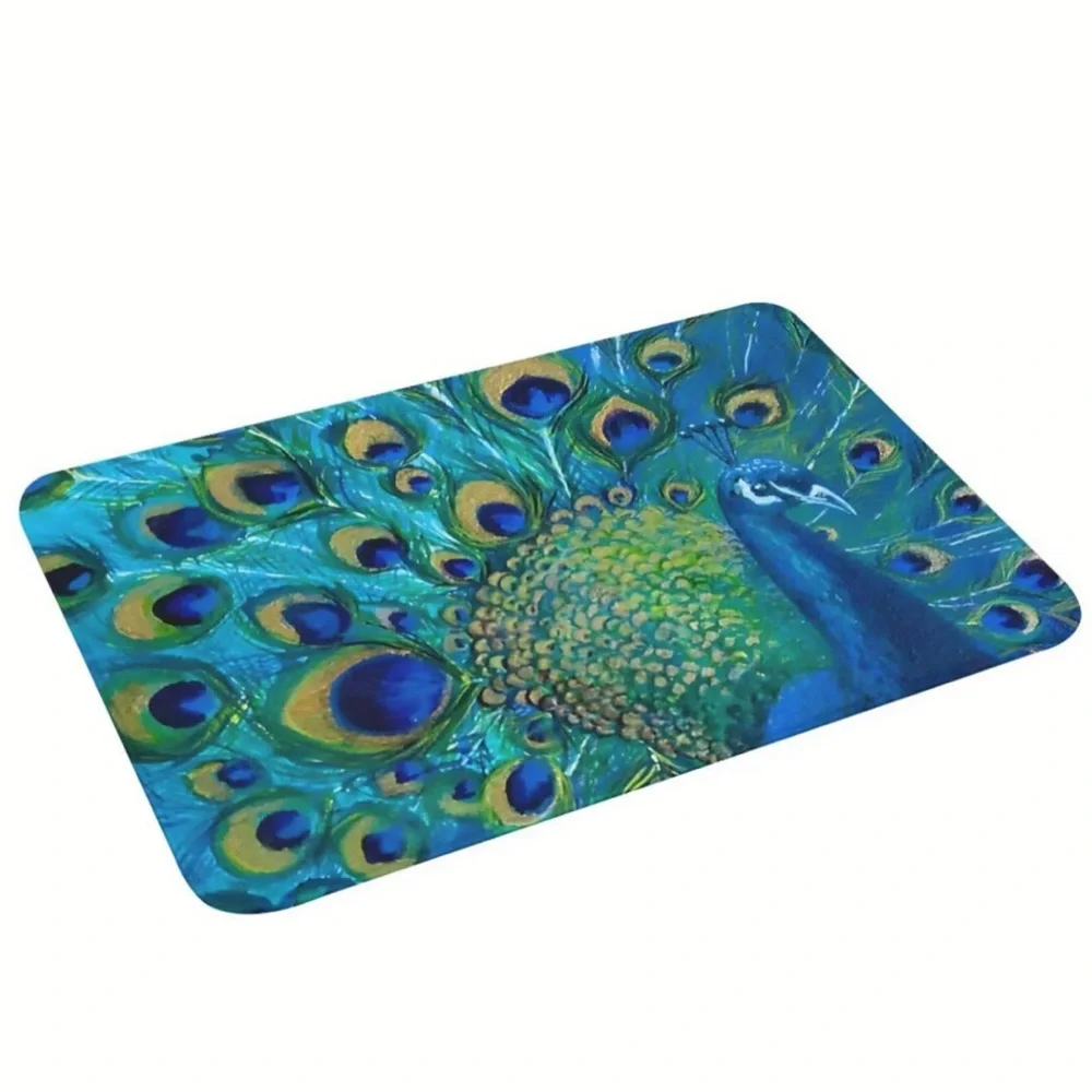 Boho Fan Tail Peacock Floor Mat